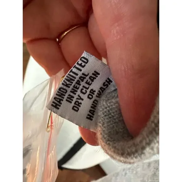 NWT Diane Snyder Cashmere Glenn Triple Band Gray Layered Cardigan size M - Picture 15 of 16